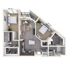Traditional 2x2 1005 SF 101 floor plan